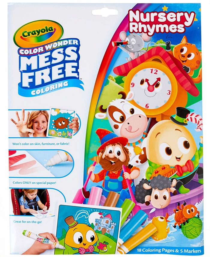 Crayola color wonder nursery rhymes mess free coloring pages set