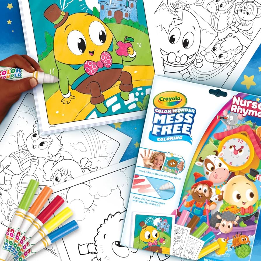 Crayola color wonder nursery rhymes mess free coloring pages markers gift for kids age toys games