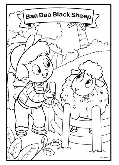 Nursery rhymes baa baa black sheep crayola baa baa black sheep nursery rhymes free coloring pages