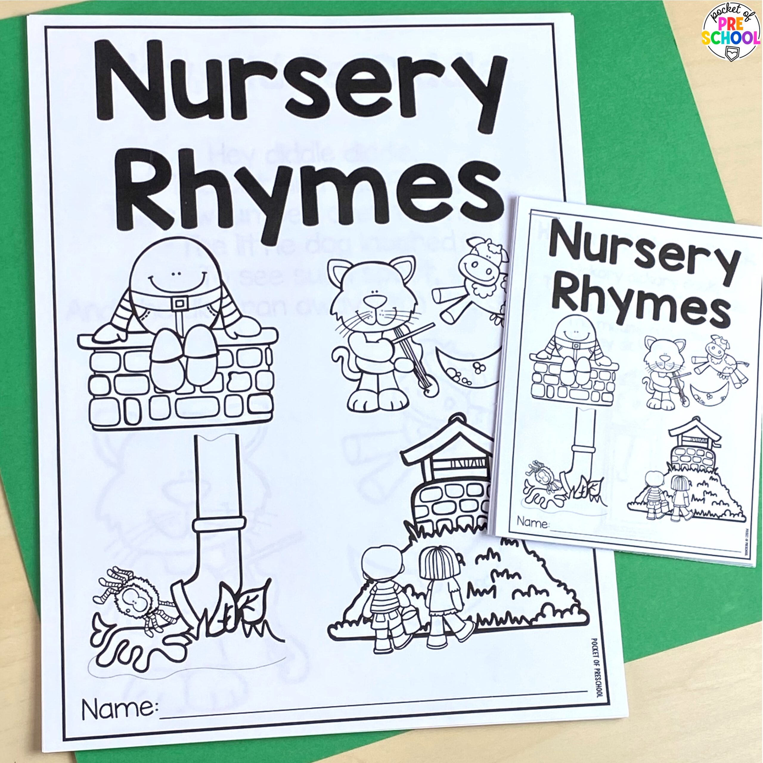 Nursery rhymes math and literacy centers for preschool pre