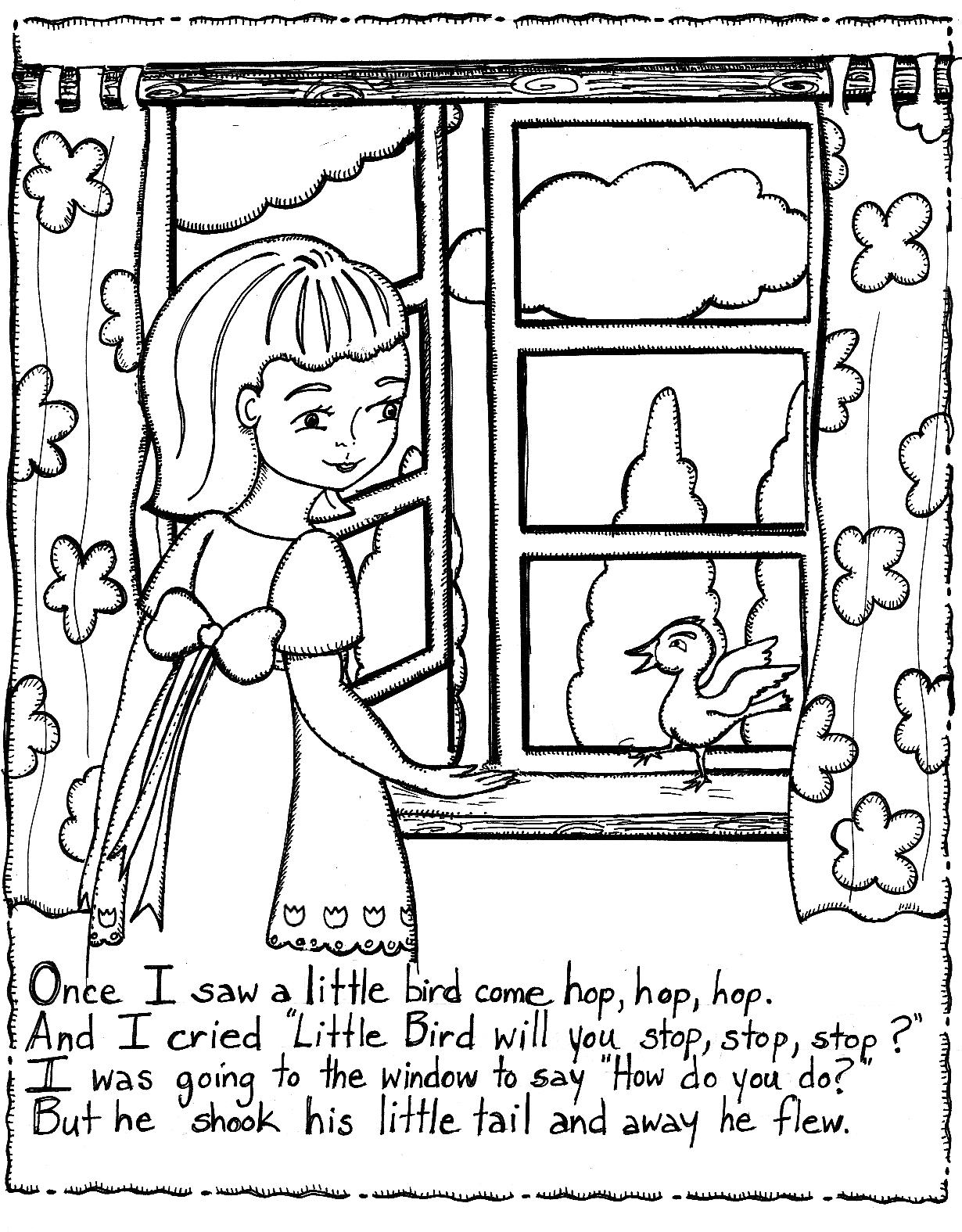 Free printable nursery rhymes coloring pages for kids
