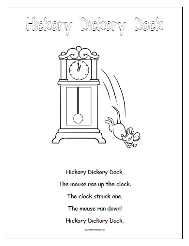 Hickory dickory dock â free printable