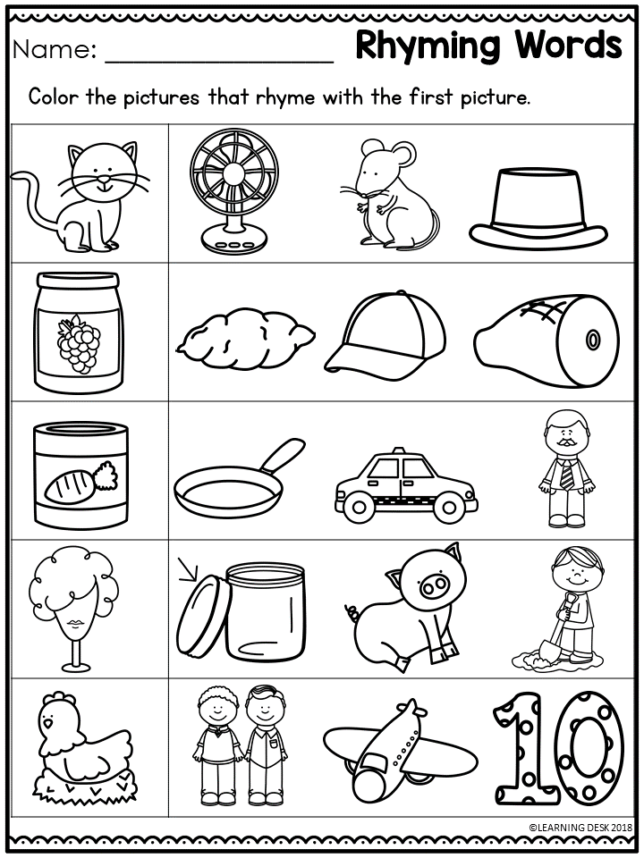 Rhyming word worksheets kindergarten phonics made by teachers