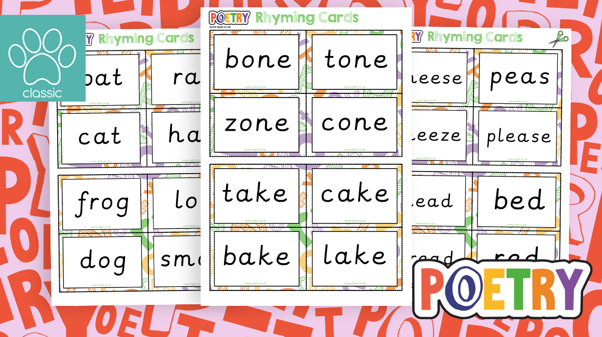 Teachers pet poetry rhyming word cards