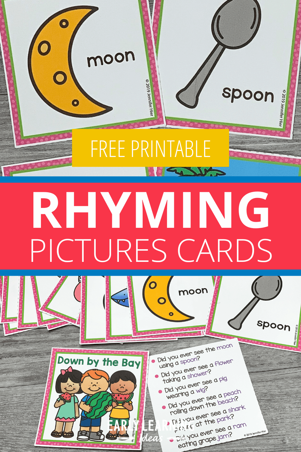 How to use these free rhyming picture cards