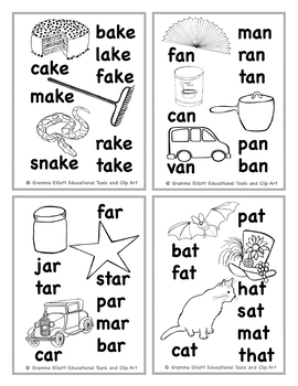 Rhyming words mini book and sorting word cards k