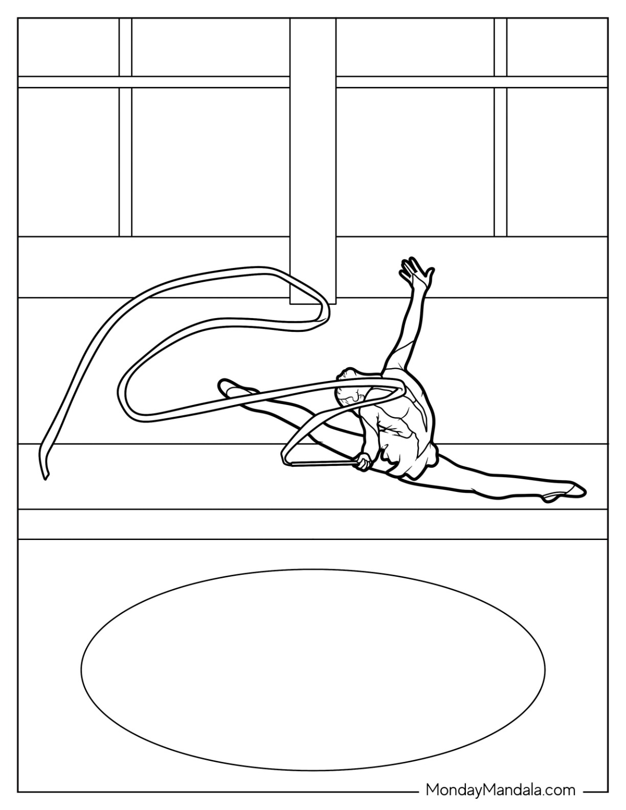 Gymnastics coloring pages free pdf printables