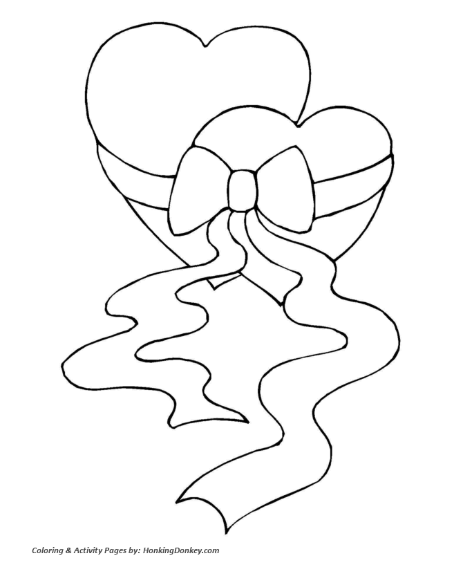 Valentines day hearts coloring pages
