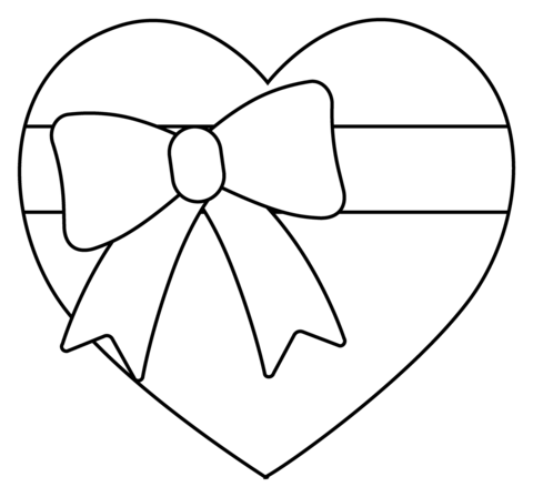 Heart with ribbon emoji coloring page free printable coloring pages