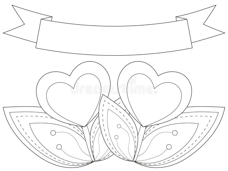 Flower ribbon coloring page stock illustrations â flower ribbon coloring page stock illustrations vectors clipart