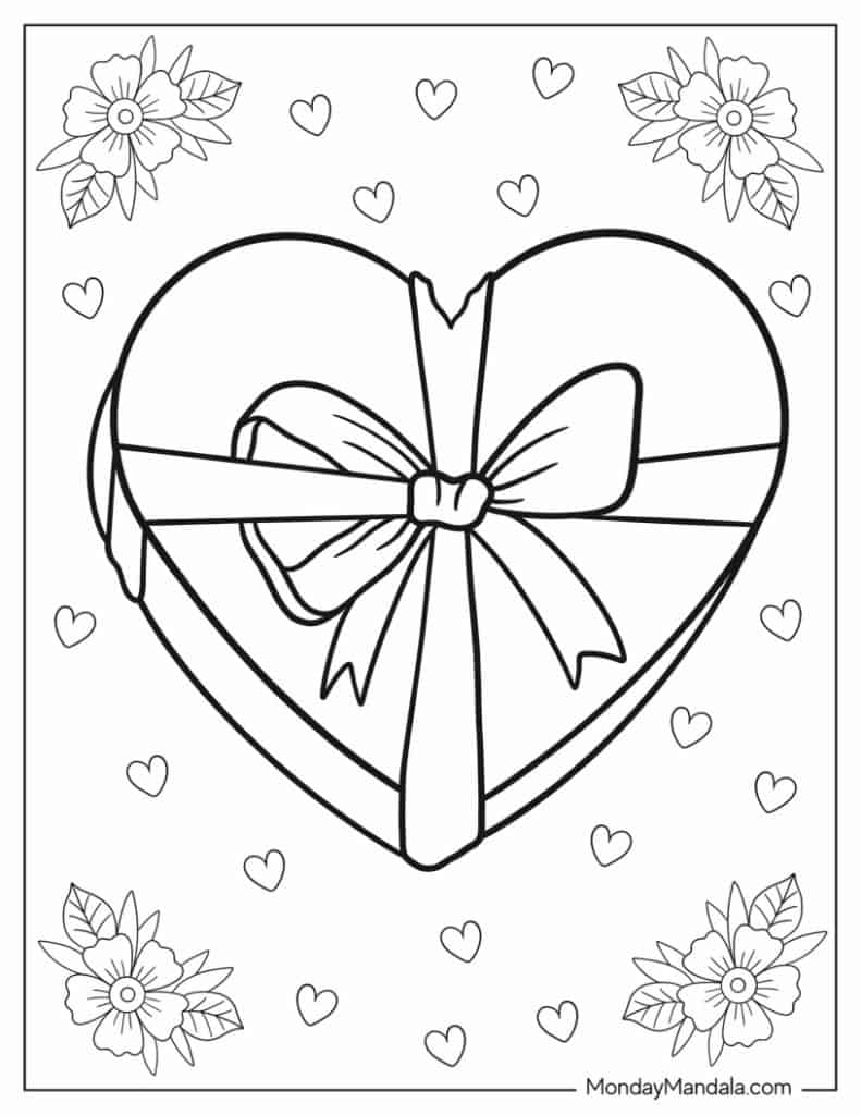 Heart coloring pages free pdf printables