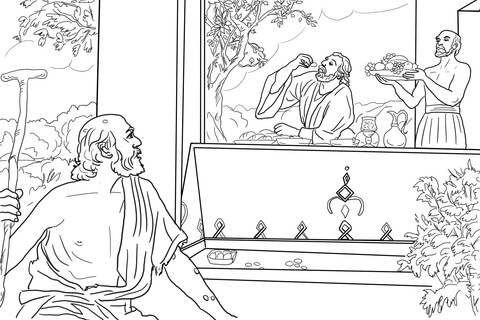 Rich man and lazarus coloring page free printable coloring pages