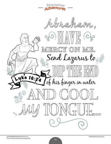 Bible parable the rich man and lazarus teaching resources