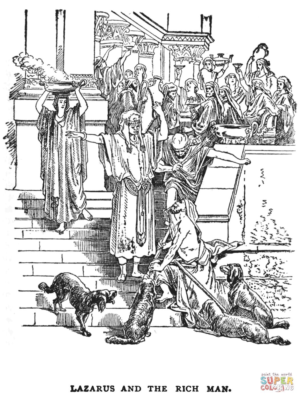 Lazarus and the rich man coloring page free printable coloring pages