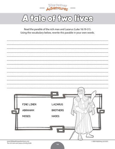 Bible parable the rich man and lazarus teaching resources