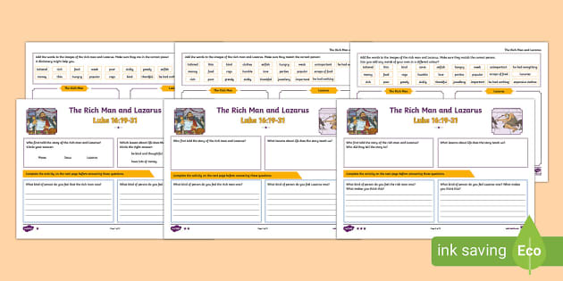 The rich man and lazarus activity differentiated ks