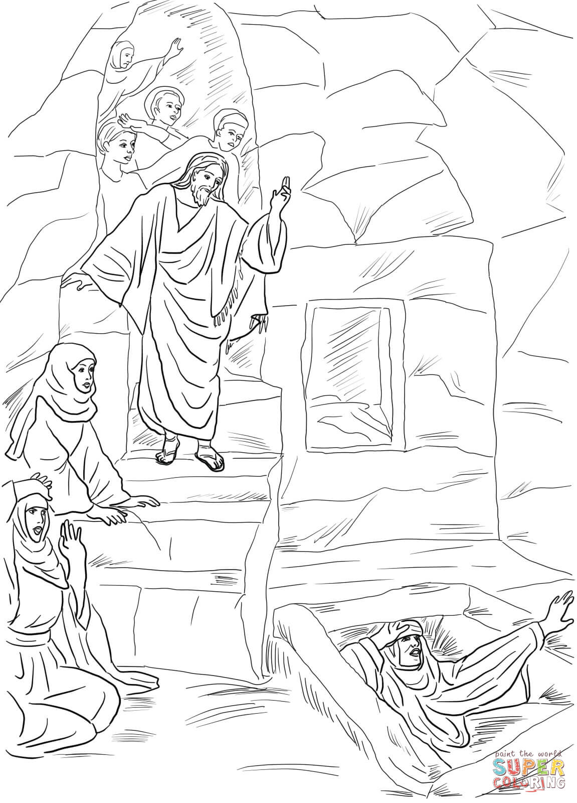 The resurrection of lazarus coloring page free printable coloring pages