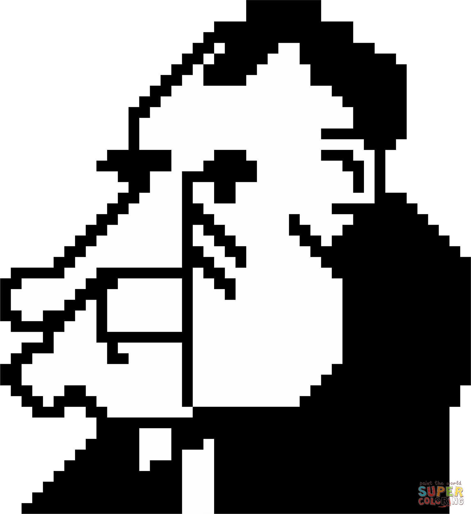 Pixel richard nixon coloring page free printable coloring pages