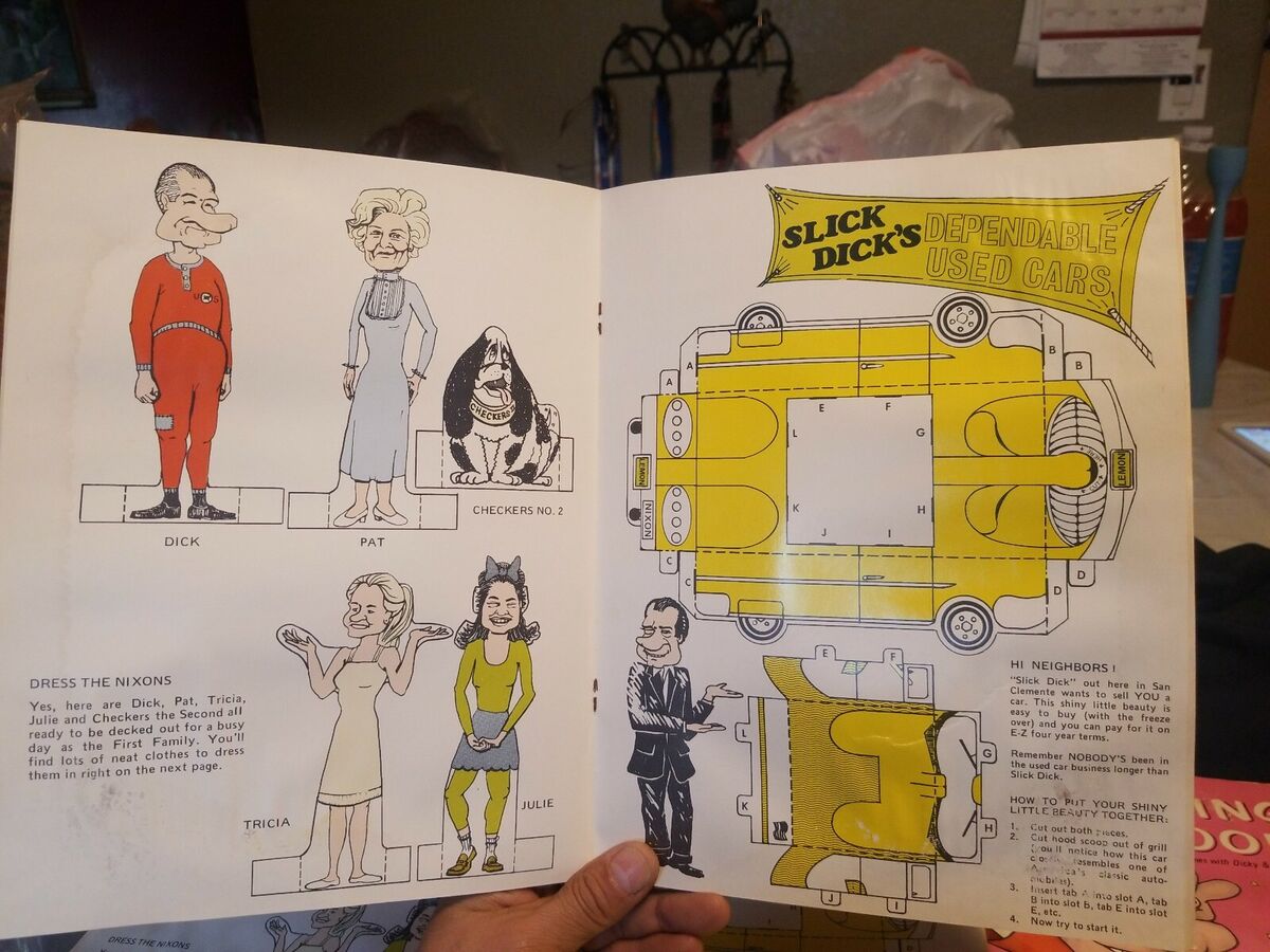 Richard nixon coloring book uncolored rare bill bohannon tricky dickyland