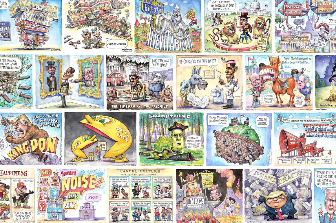 The past years in political cartoons