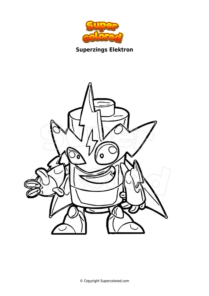 Coloring page superzings elektron coloring pages color boy birthday