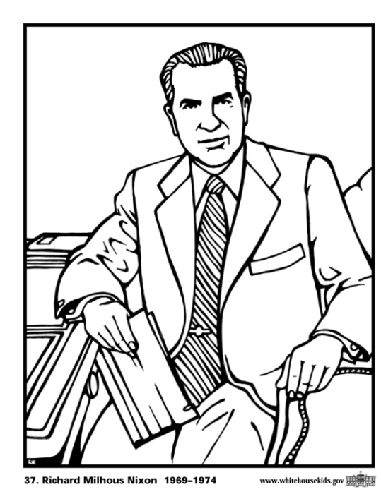 Us presidents richard nixon coloring pages