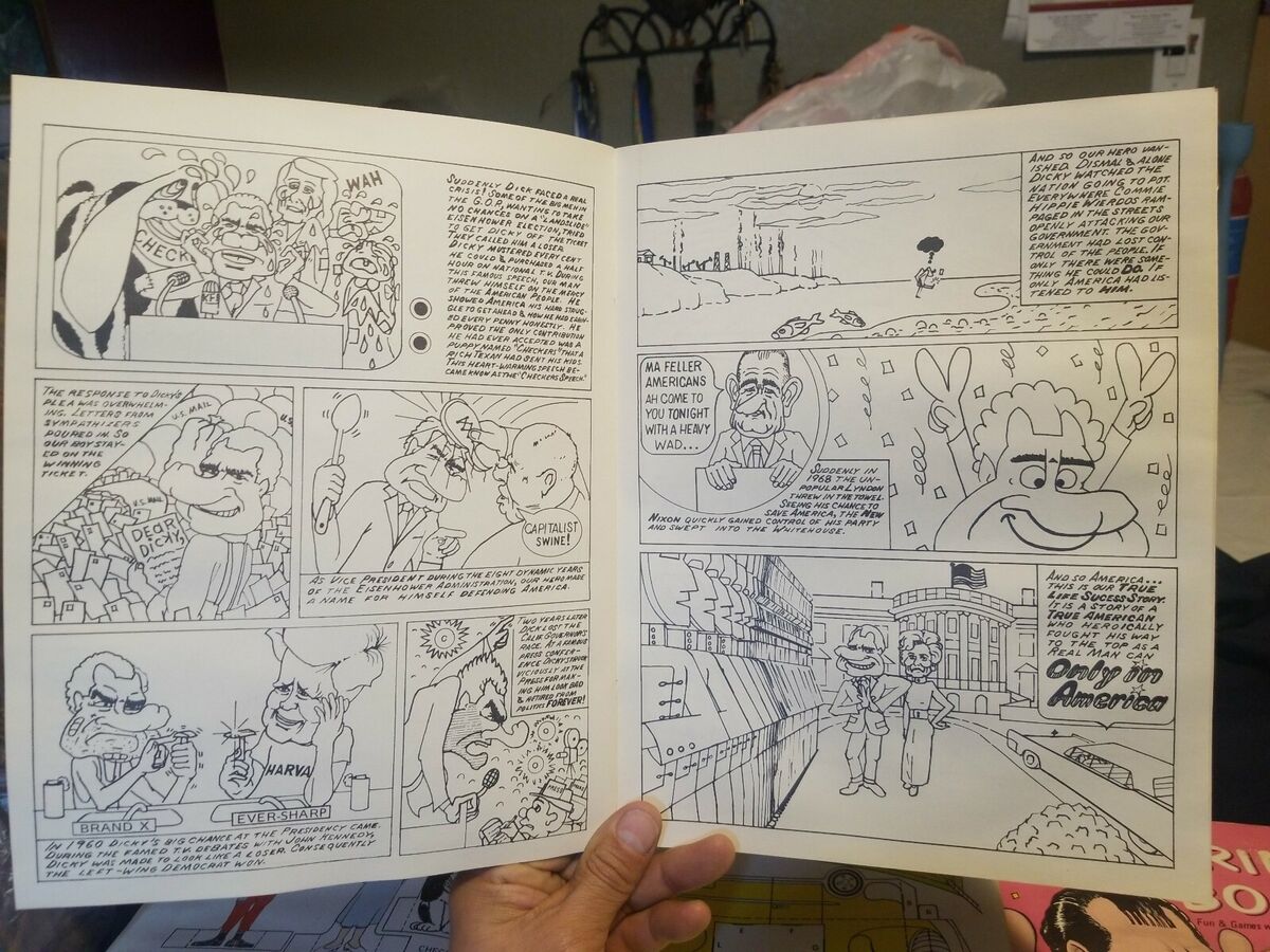 Richard nixon coloring book uncolored rare bill bohannon tricky dickyland