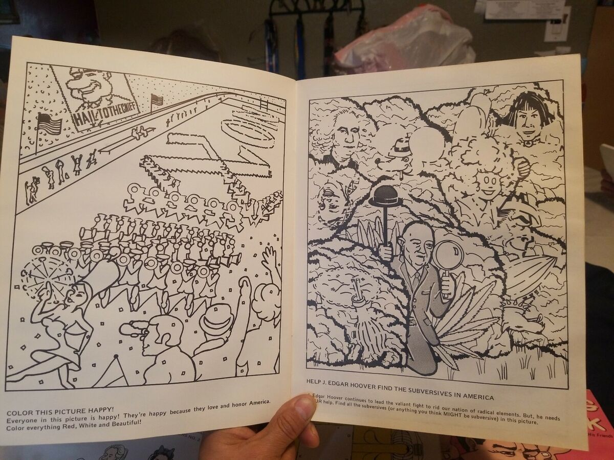 Richard nixon coloring book uncolored rare bill bohannon tricky dickyland