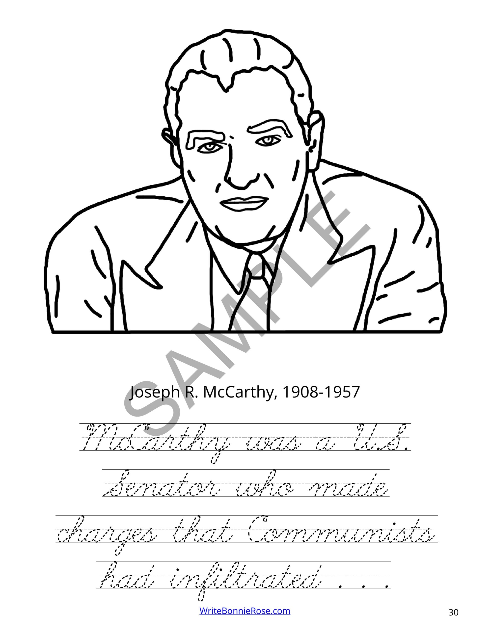 Famous americans of the s coloring book