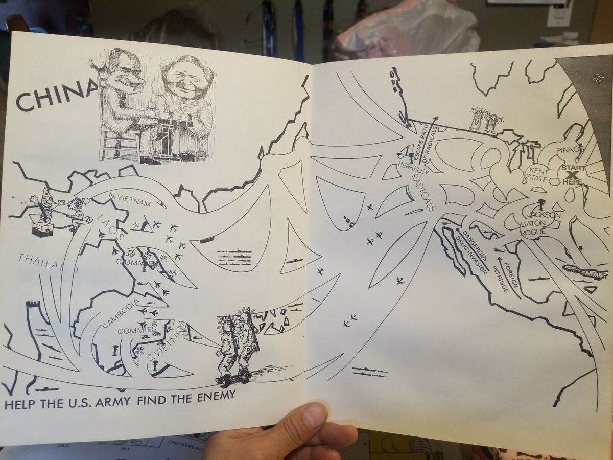 Richard nixon coloring book uncolored rare bill bohannon tricky dickyland