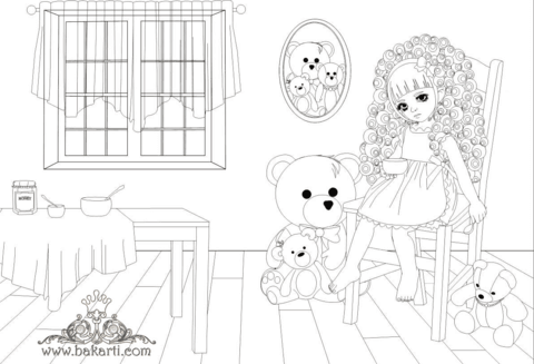 Goldilocks coloring page free printable coloring pages