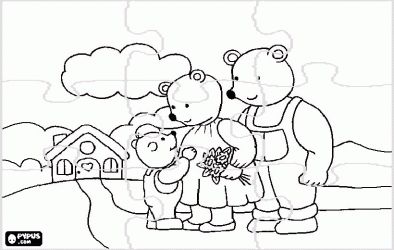 Colorear puzzle de ricitos de oro y los tres osos rompecabezas de la familiaâ libro de dinosaurios para colorear ricitos de oro pãginas para colorear de barbie