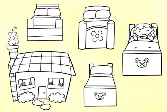 Ricitos de oro y los tres osos ilustraciones de libros de cuentos dibujos de estilo de pãgina para colorear en blanco y negro cuento de hadas