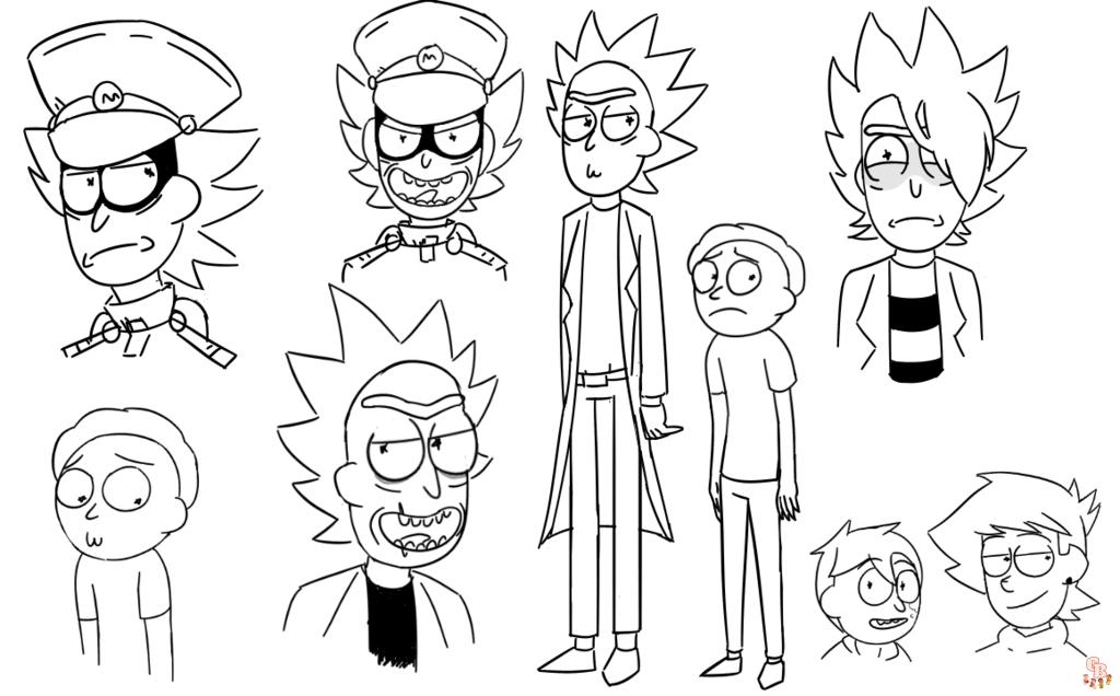 Printable rick and morty coloring pages free for kids and adults