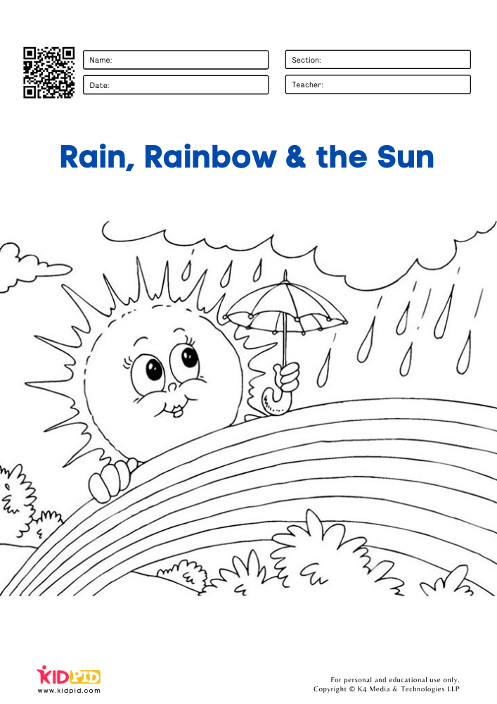 Rainbow coloring pages for kids