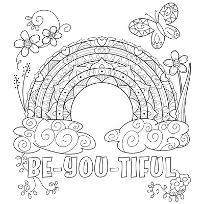 Rainbow coloring page c