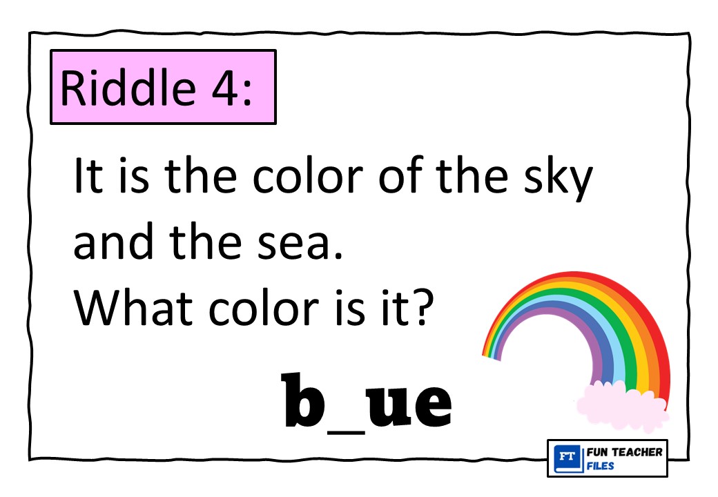 Reading riddles set colors