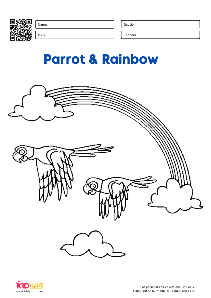 Rainbow coloring pages for kids