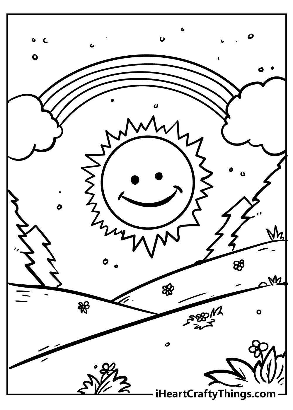 Rainbow coloring pages free printables