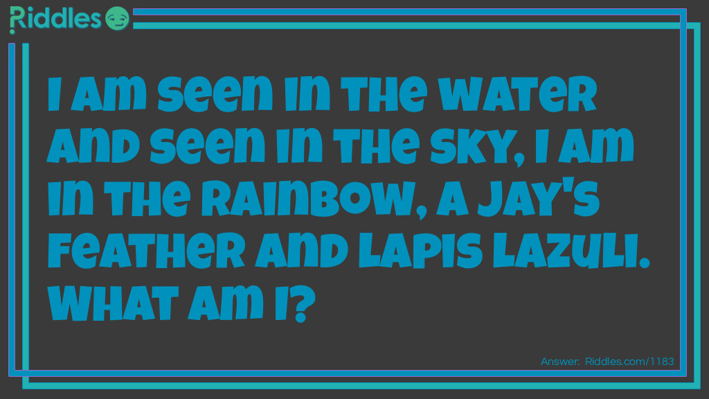 I am seen in water riddle riddle and answer