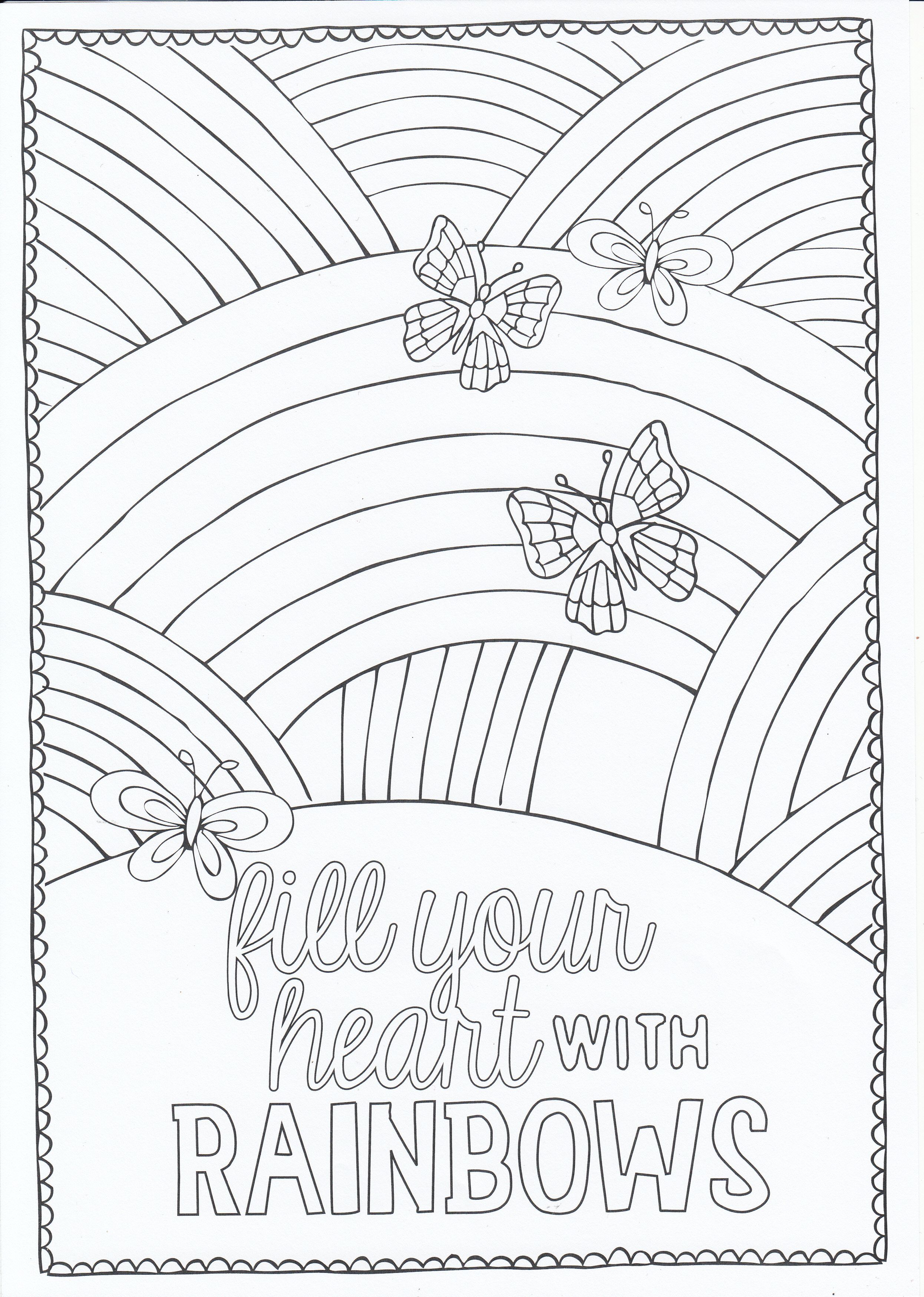 Rainbows love coloring pages coloring pages adult coloring pages
