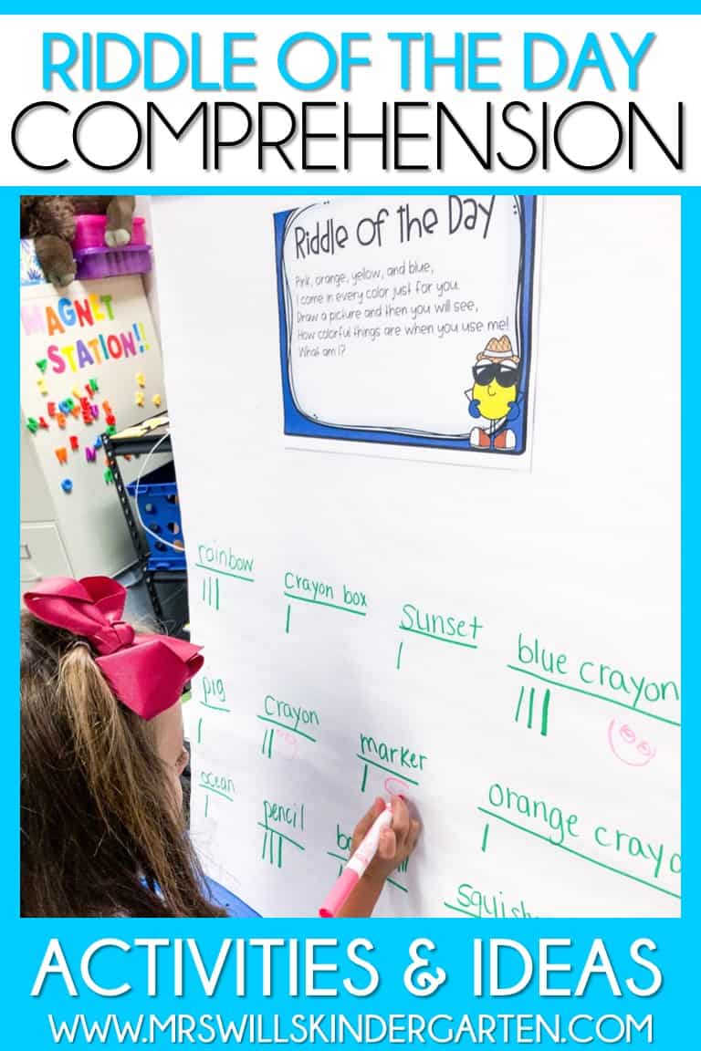 Fun classroom riddles for kindergarten to teach text details and inferring