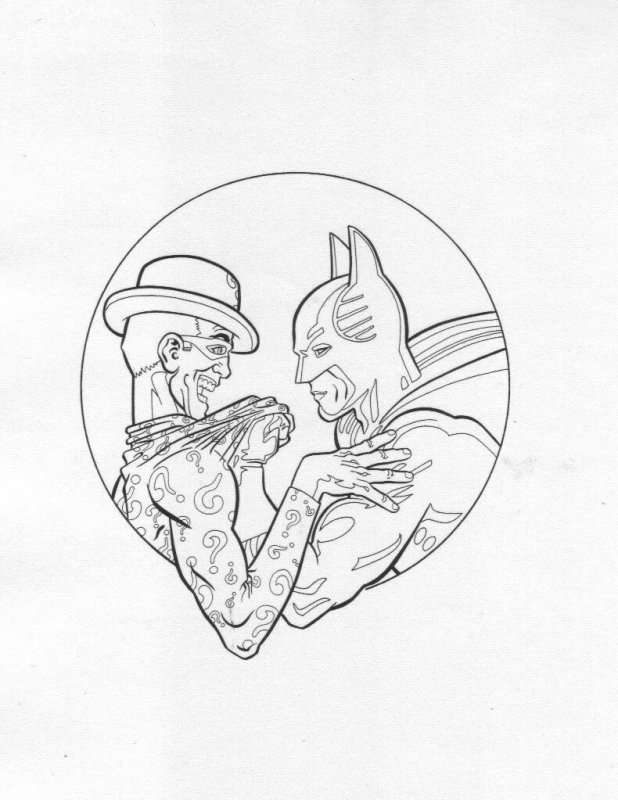 Batman forever coloring book piece by mike decarlo ic collectibles