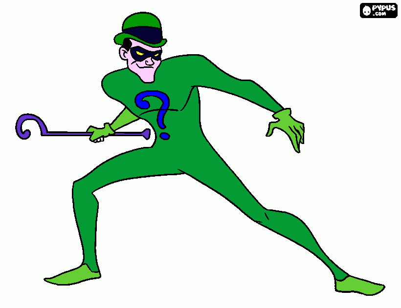 Riddler coloring page printable riddler