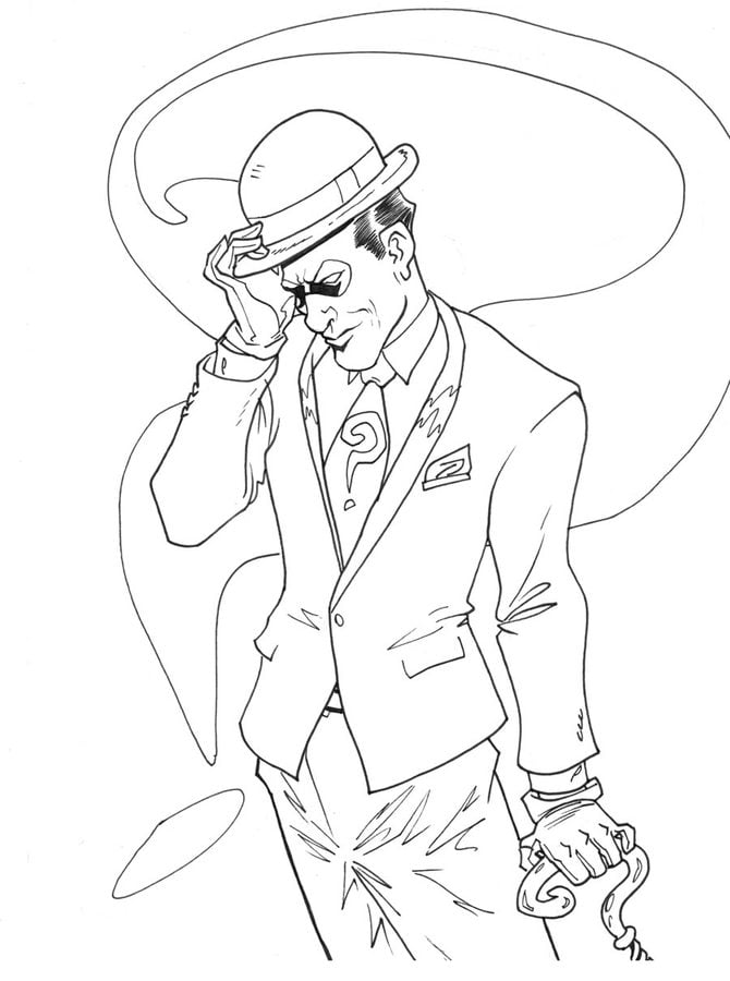 Coloring pages riddler printable for kids adults free