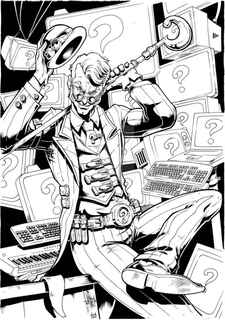 The riddler lo res by lahmiaraven on deviantart batman coloring pages riddler inks