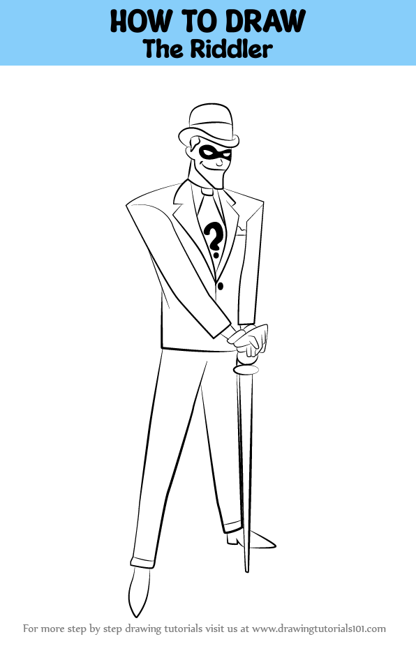 How to draw the riddler dc ics step by step