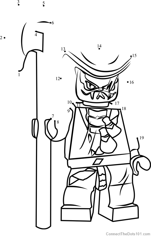 Lasha ninjago dot to dot printable worksheet