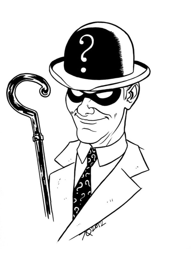 Coloring pages riddler printable for kids adults free