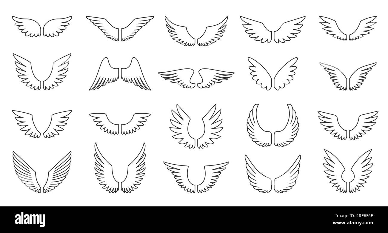 Angel wing shape cut out stock images pictures